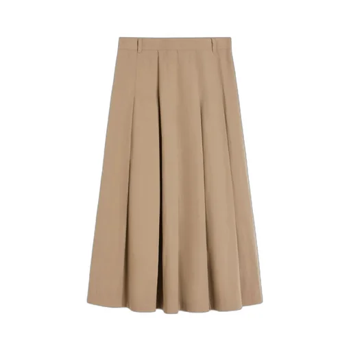 Washed Twill Midi Skirt
