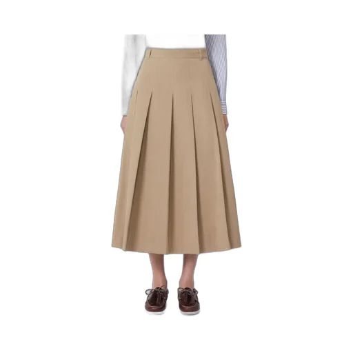 Washed Twill Midi Skirt