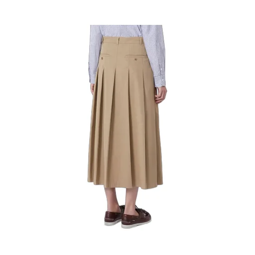 Washed Twill Midi Skirt
