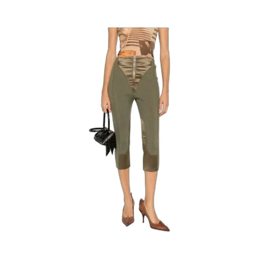 Zip-Fastening Panel-Detail Trousers