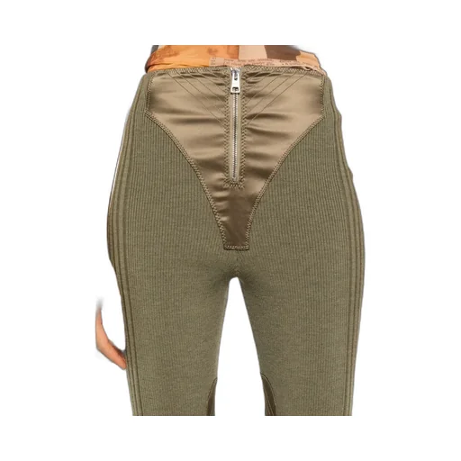Zip-Fastening Panel-Detail Trousers