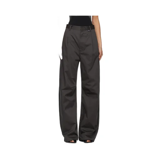 Mm6 Maison Margiela Wide-Leg Logo Patch Trousers