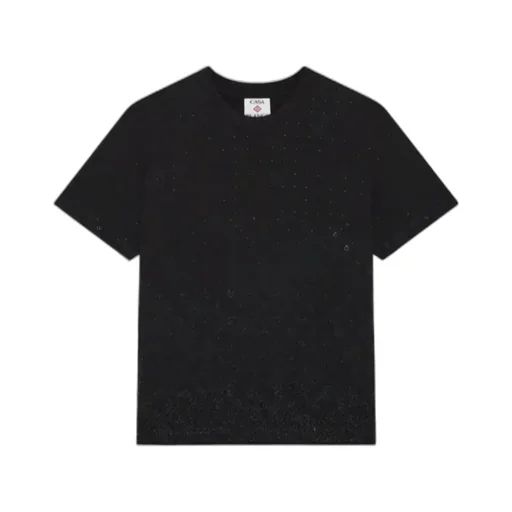 Casablanca Embellished Monogram Logo Short Sleeved T-Shirt