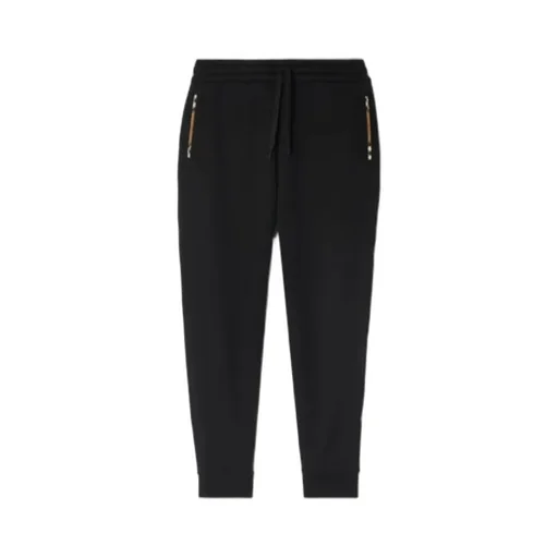 Check Trim Cotton Jogging Pants