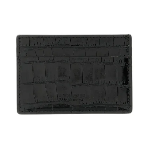 Crocodile Shiny Leather Card Holder