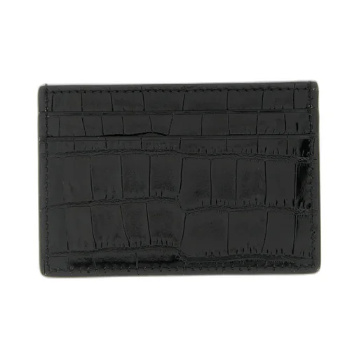 Crocodile Shiny Leather Card Holder