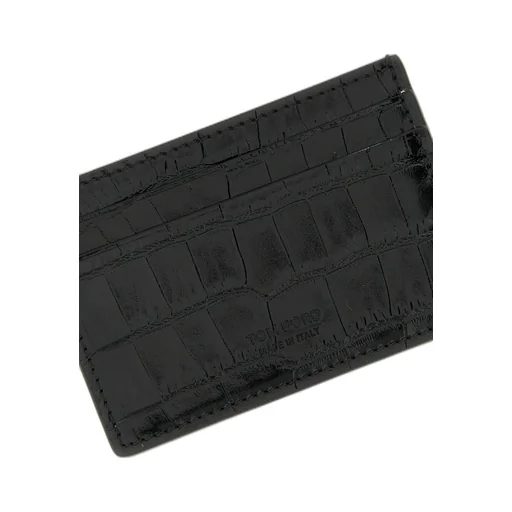Crocodile Shiny Leather Card Holder