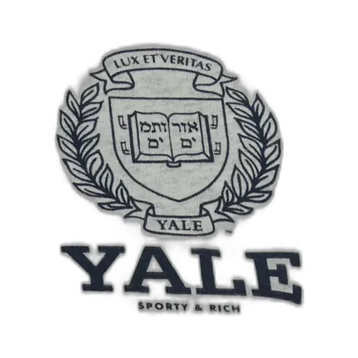 Sporty & Rich Yale Crest Printed Crewneck T-Shirt