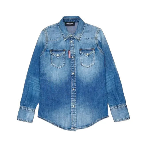 Dsquared2 Kids Logo Tag Denim Shirt