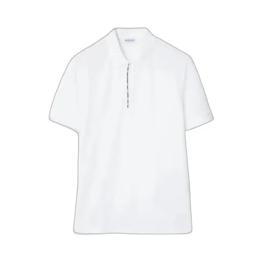 Check Trim Cotton Polo Shirt
