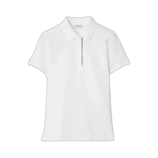 Check Trim Cotton Polo Shirt