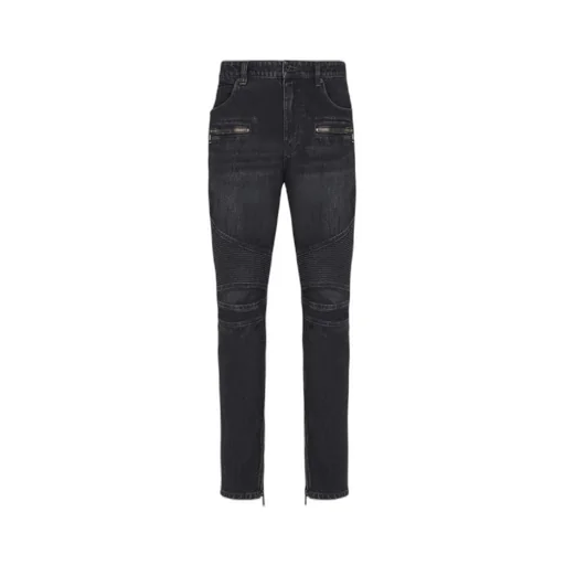 Balmain Vintage Denim Biker Jeans
