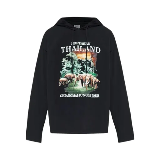 Vetements Logo Printed Drawstring Hoodie