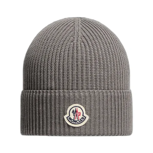 Moncler Logo Patch Ribbed Beanie