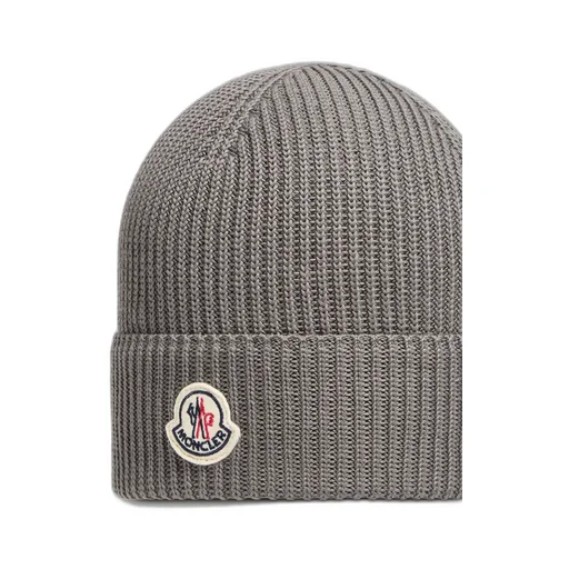 Moncler Logo Patch Ribbed Beanie