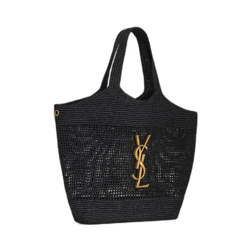 Saint Laurent Icare Logo Plaque Tote Bag