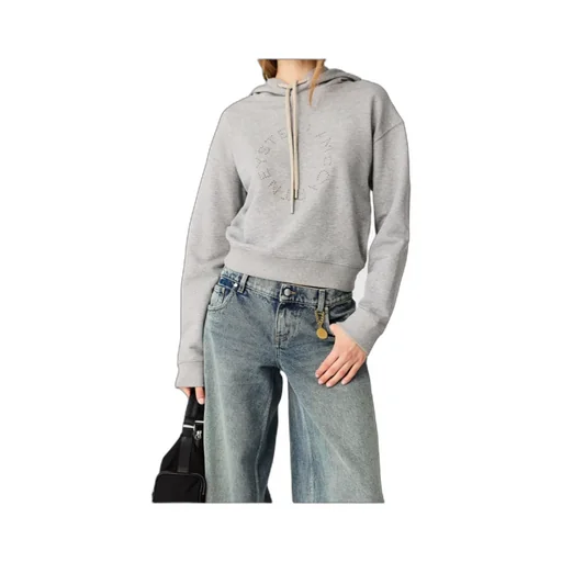 Stella Mccartney Melange Logo-Embroidered Cropped Hoodie