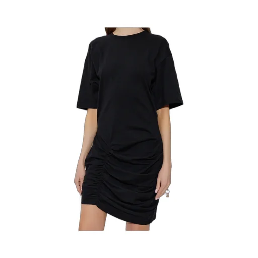 Balmain Gathered Short-Sleeve Dress