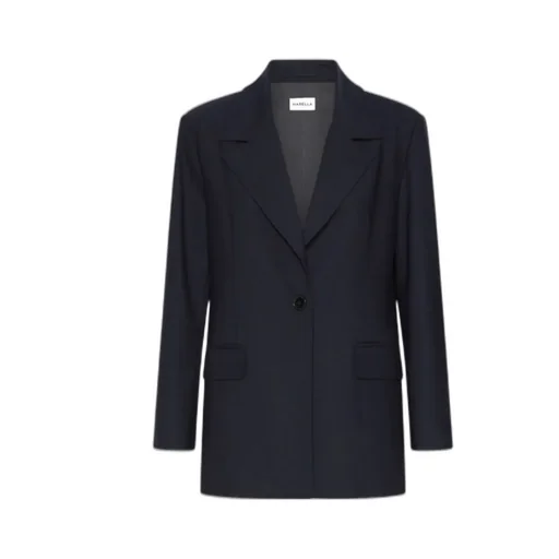 Jacket With Half-Belt Detail - Navy