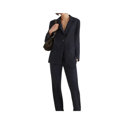 Jacket With Half-Belt Detail - Navy