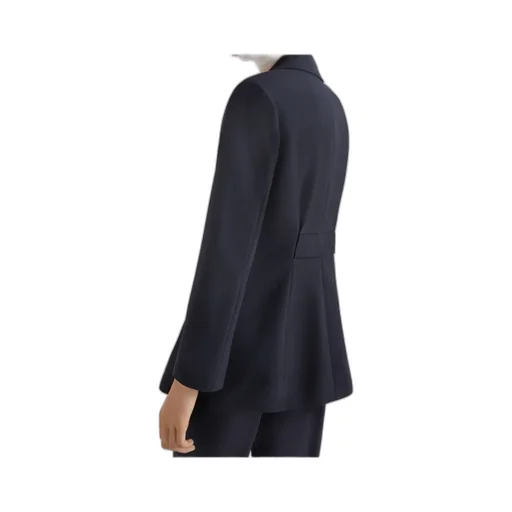 Jacket With Half-Belt Detail - Navy