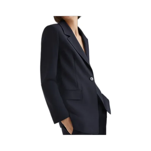 Jacket With Half-Belt Detail - Navy