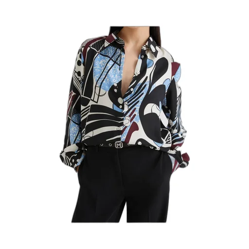 Printed Satin Shirt - Wool White