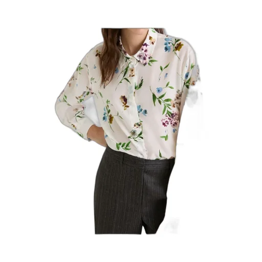 Printed Silk Shirt - Cream