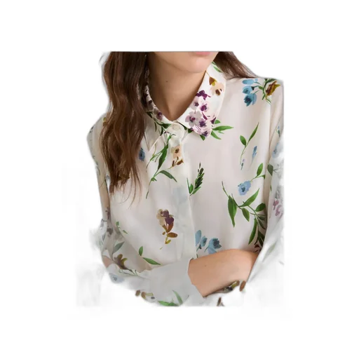 Printed Silk Shirt - Cream