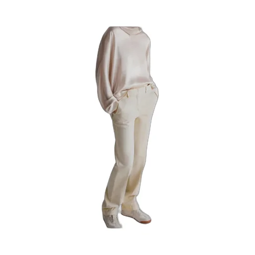 Wide-Leg Trousers - Cream