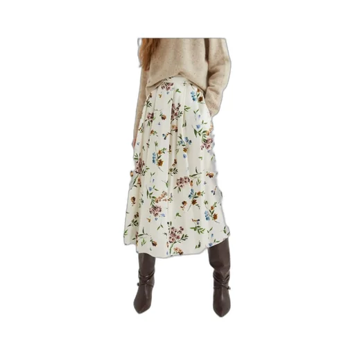 Full Satin Skirt - Cream