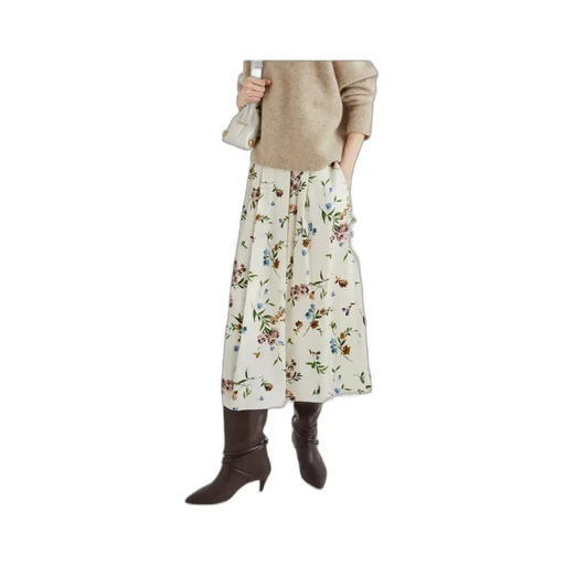 Full Satin Skirt - Cream