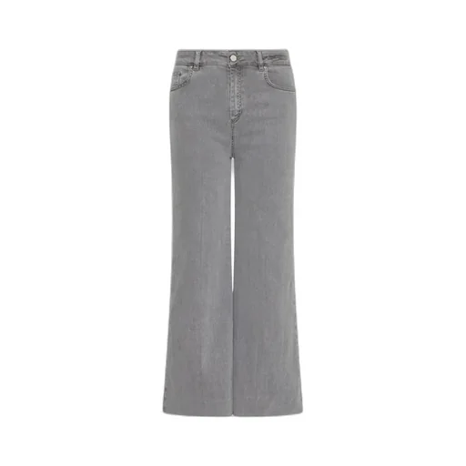 Wide-Leg Cropped Jeans - Jeans Grey