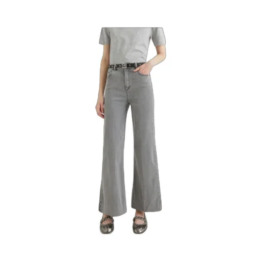 Wide-Leg Cropped Jeans - Jeans Grey