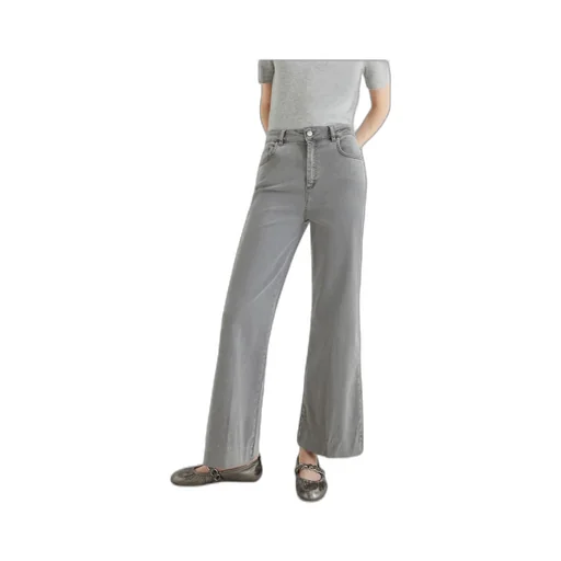 Wide-Leg Cropped Jeans - Jeans Grey