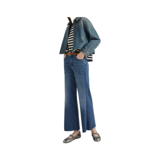 Wide-Leg Cropped Jeans
