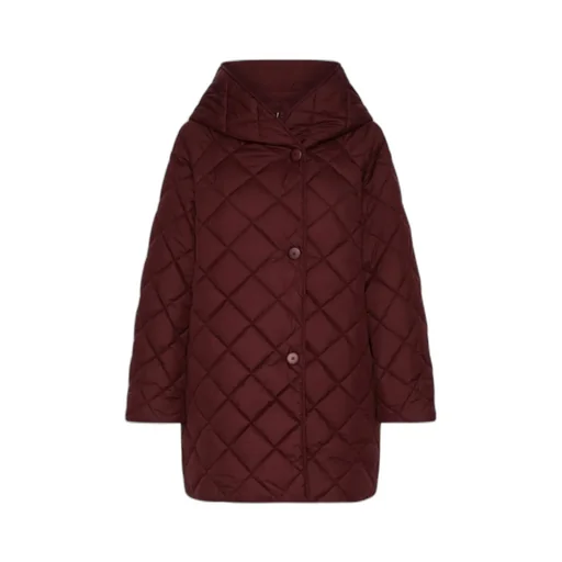 Padded And Quilted Coat - Bordeaux
