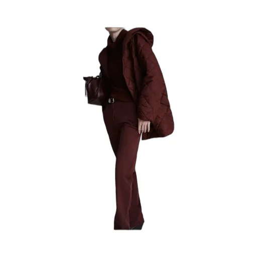 Padded And Quilted Coat - Bordeaux