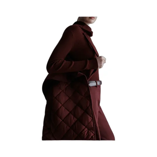 Padded And Quilted Coat - Bordeaux
