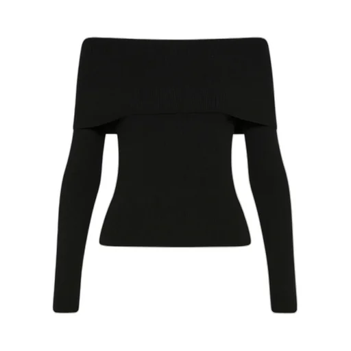 Cowl-Neck Sweater - Black