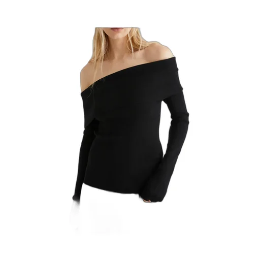 Cowl-Neck Sweater - Black