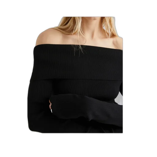 Cowl-Neck Sweater - Black