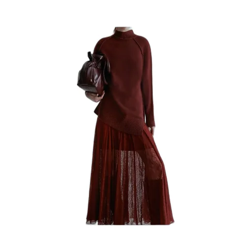 High-Neck Sweater - Bordeaux