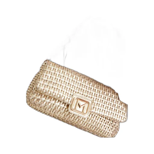 Le Muse Medium Woven Bag With Rhinestones
