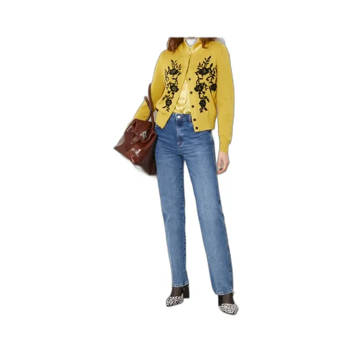 Floral-Embroidered Cardigan
