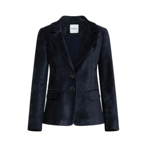 Single-Breasted Corduroy Blazer - Midnightblue