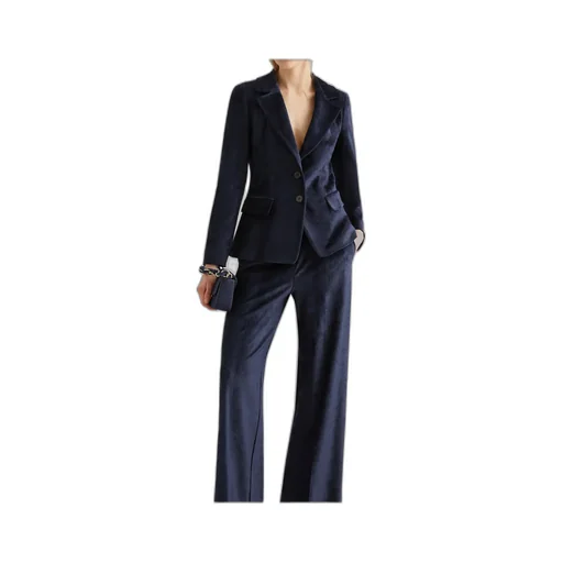 Single-Breasted Corduroy Blazer - Midnightblue