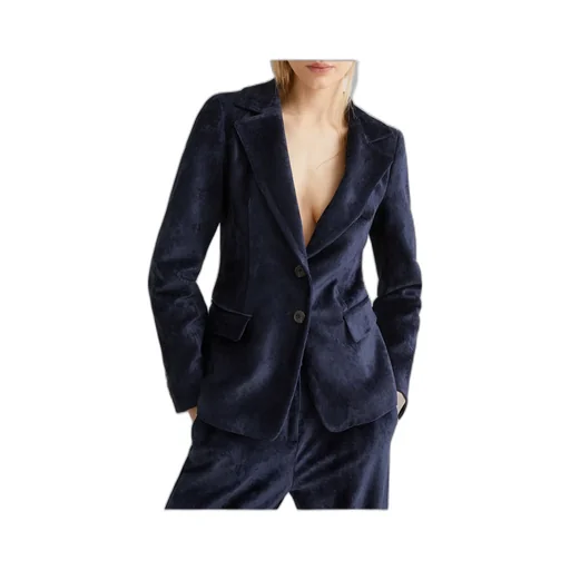 Single-Breasted Corduroy Blazer - Midnightblue