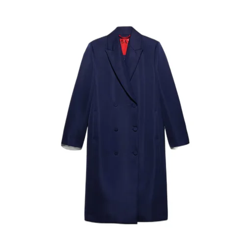 Double-Breasted Satin Coat