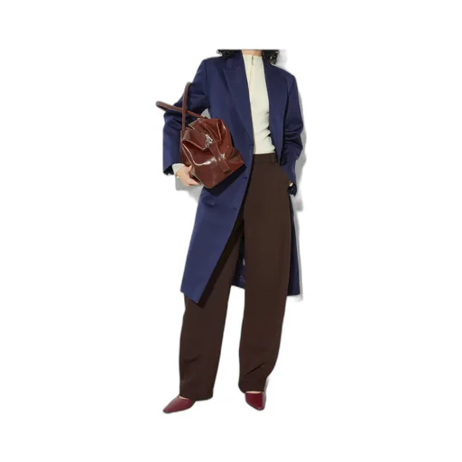 Double-Breasted Satin Coat